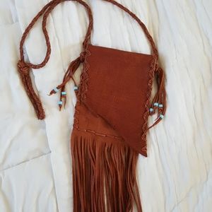Leather/suede boho purse